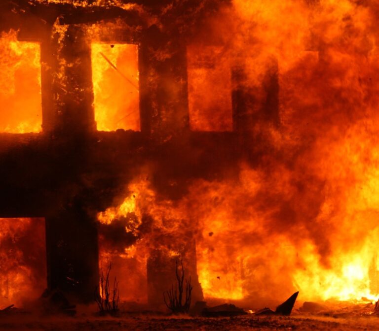 Aerial View of Fire Damage – Shadow Wood Condominiums